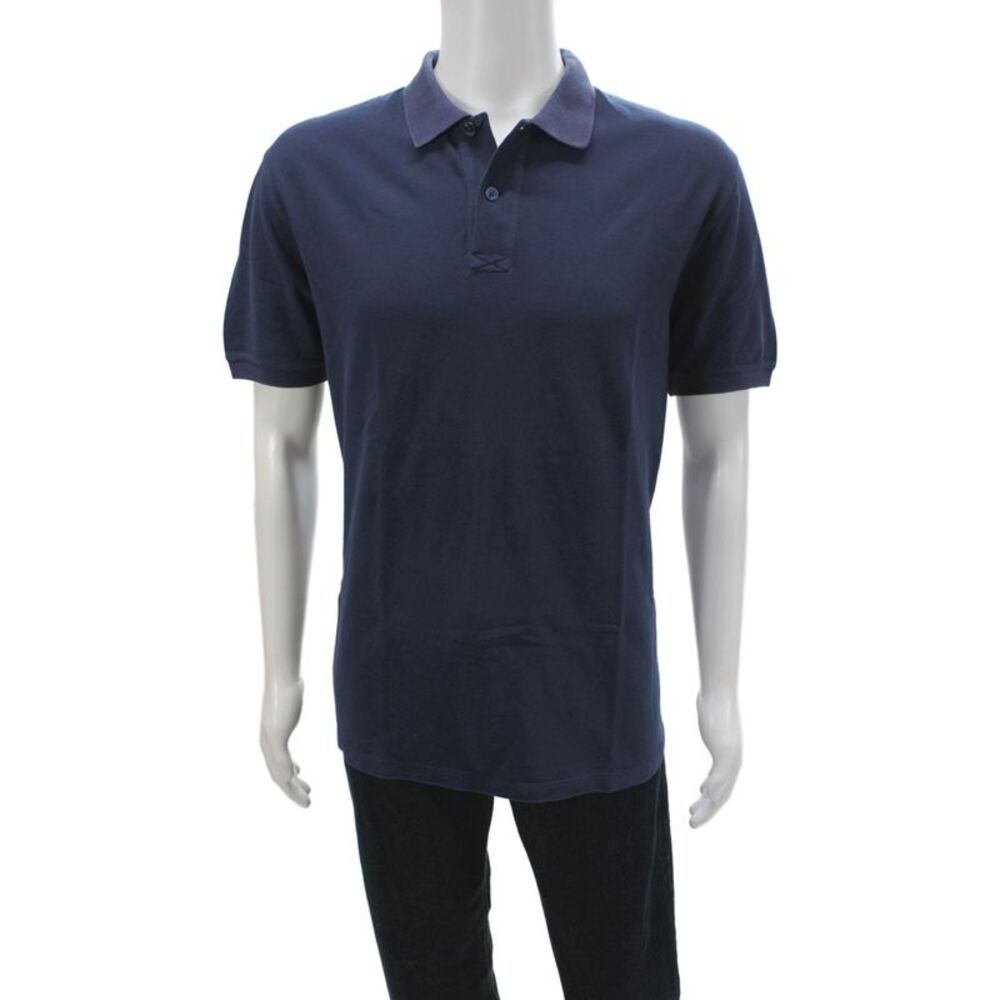Brunello Cucinelli Mens Polo Shirt Blue Cotton Size 54